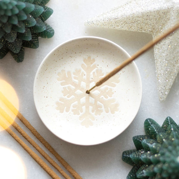 Snowflake Ceramic Incense Holder