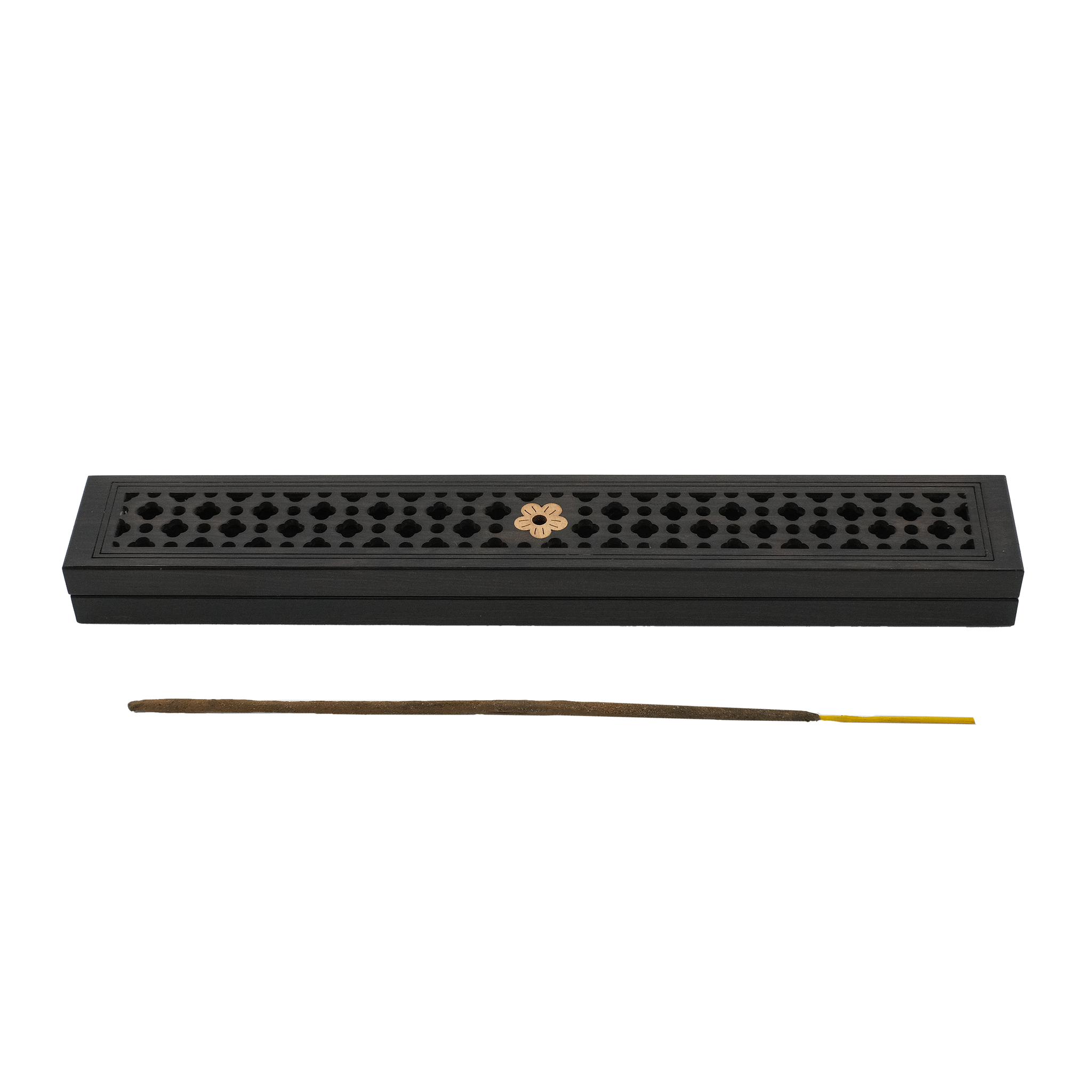 Bamboo Incense Stick Holder with Magnet (Black)