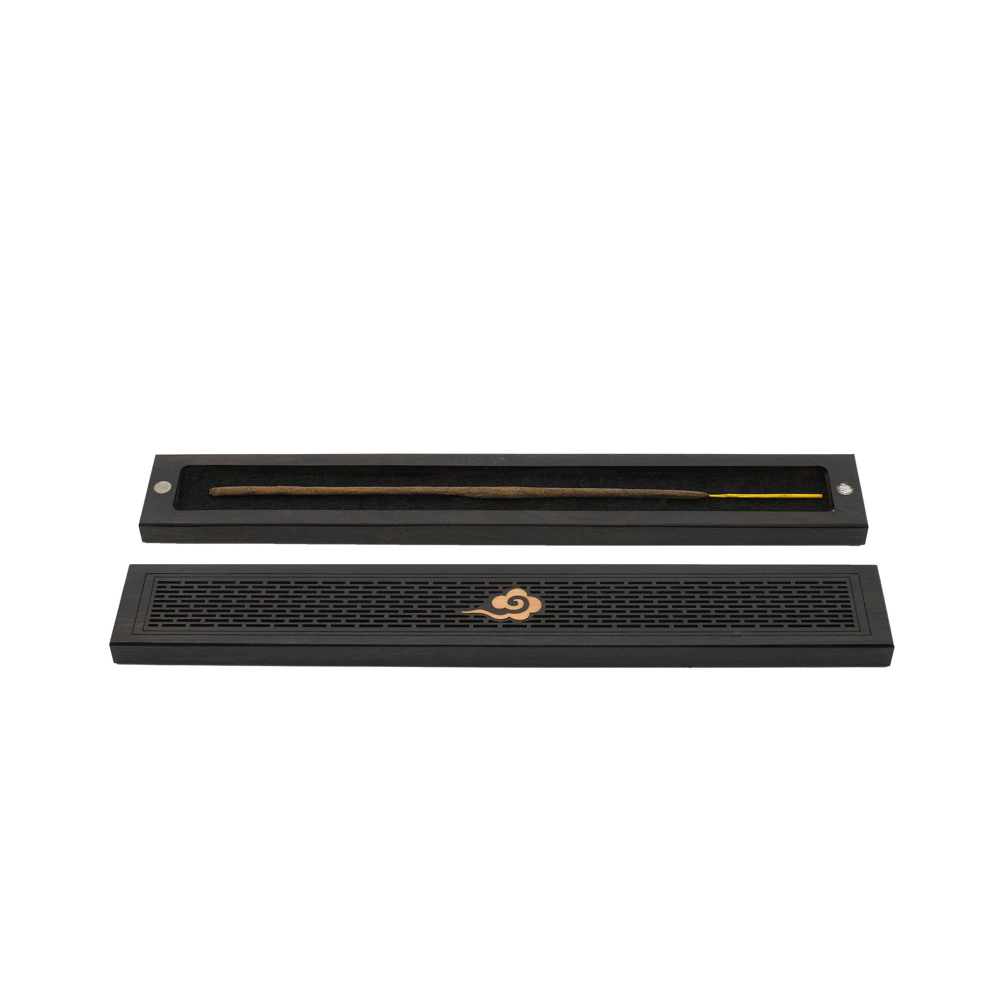 Bamboo Incense Stick Holder with Magnet (Black)